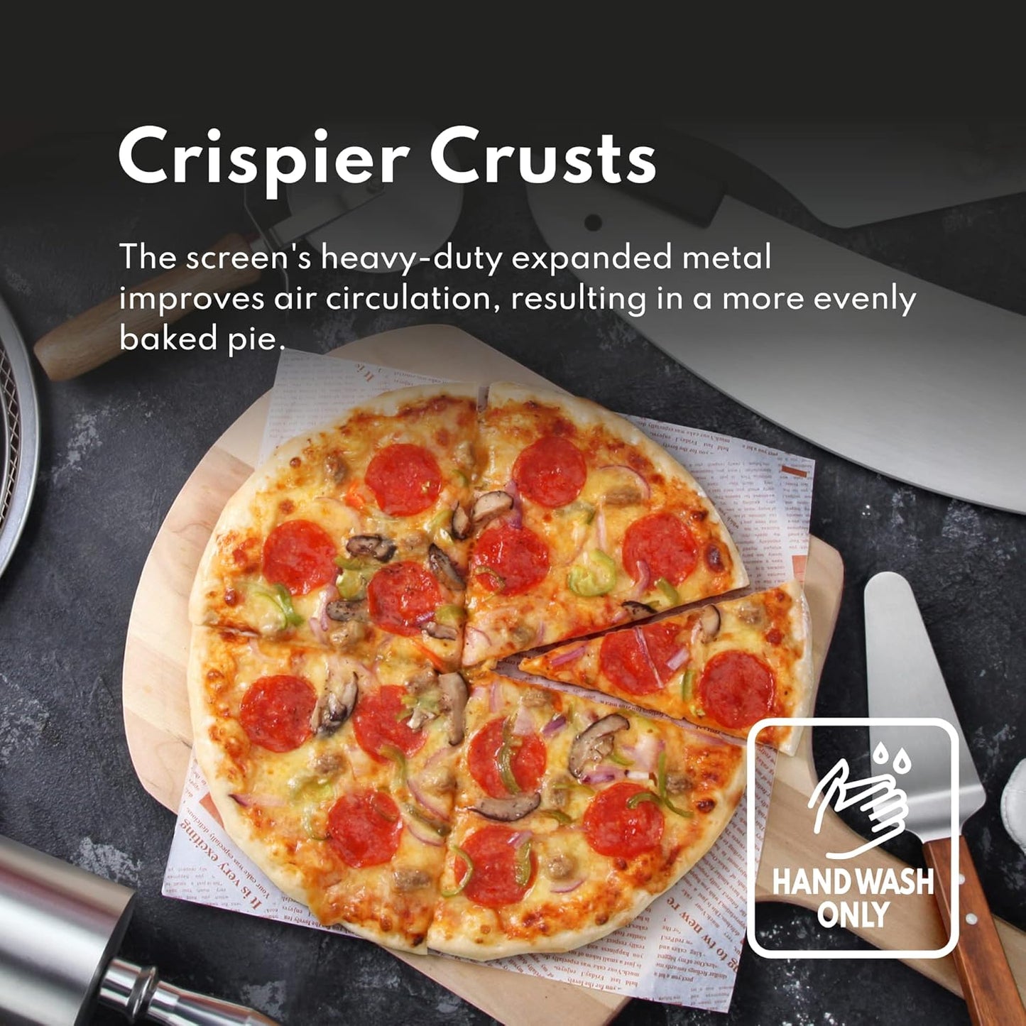 New Star Foodservice Restaurant-Grade Aluminum Pizza Baking Screen, 20-Inch (Pack of 1)