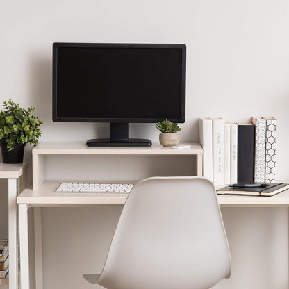 1-Tier, IRIS USA, Inc. Computer, Laptop, TV, Desk Top Riser, Ergonomic PC Monitor Stand, White