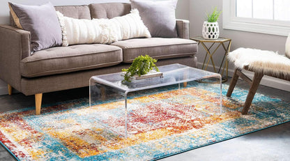 Unique Loom Rosso Collection Traditional Medallion Distressed Bohemian Vintage Southwestern Area Rug, 2 ft x 3 ft,