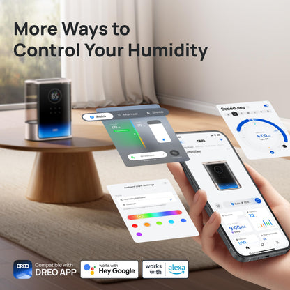 Dreo 8L Smart Humidifier Large Room 600ft², HM717S, 80H Runtime Supersized Warm and Cool Mist Humidifiers for Bedroom Baby, 28dB Quiet Air Humidifier for Plants Indoor, Home, Whole House, Silver