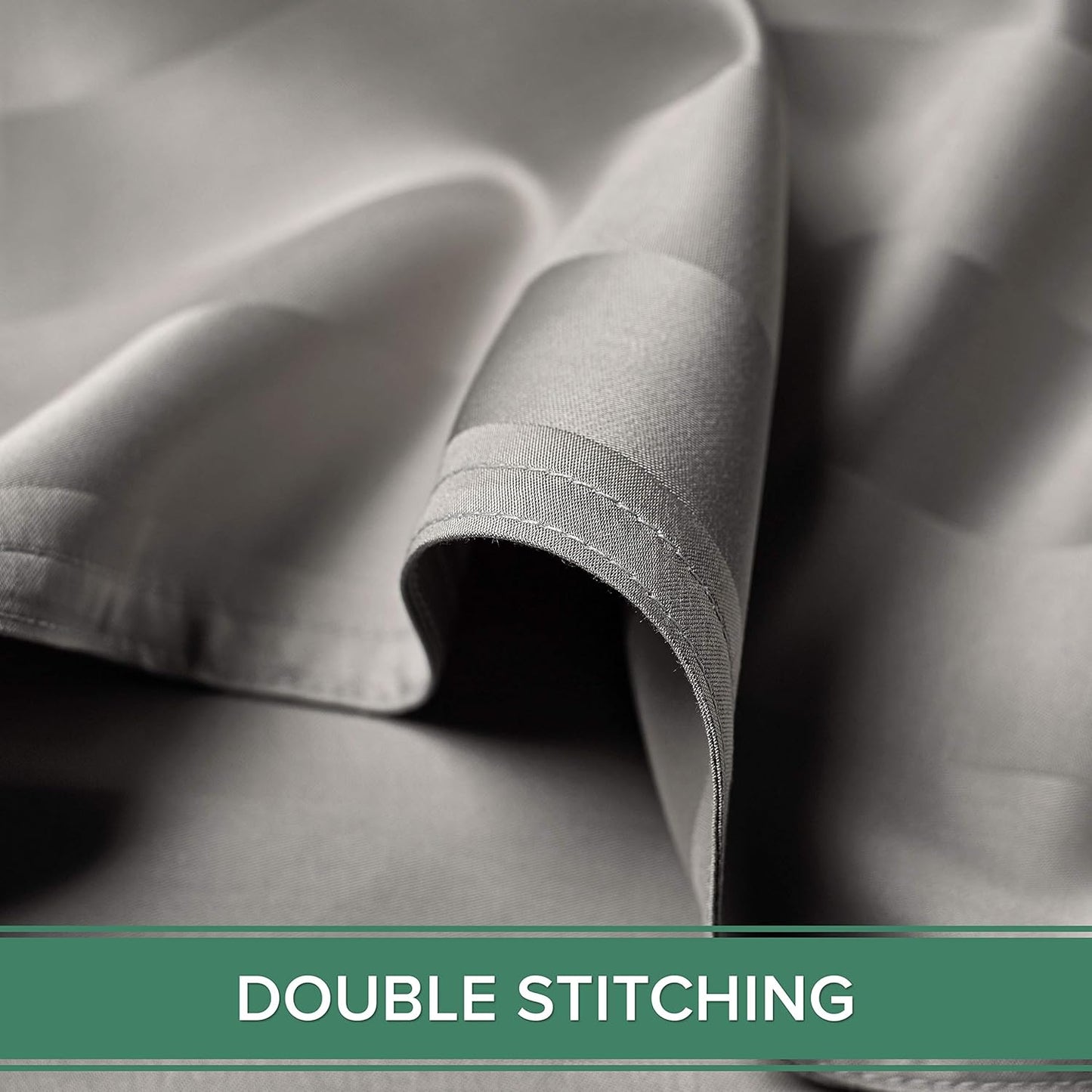 Pure Bamboo Queen Sheets - Luxuriously Soft 100% Organic Viscose Bed Sheet Set | Jacquard Silver, Double Stitching, 2-Year Quality Promise