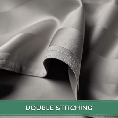 Pure Bamboo Queen Sheets - Luxuriously Soft 100% Organic Viscose Bed Sheet Set | Jacquard Silver, Double Stitching, 2-Year Quality Promise