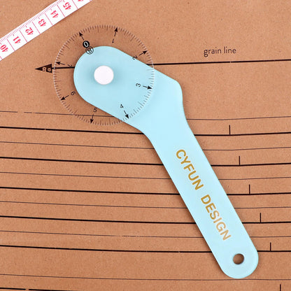 2Pcs/Set 12inch&8inch Sewing Wheel Ruler for Measuring Curves；360 Degrees Rotating Acrylic Rolling Rulers for Tailors, Dressmakers & Seamstresses necklines, Trim, Ruffles, Binding, Etc.