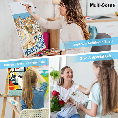 6 Pack Paint by Numbers Kit for Adults Beginners - 8x10 Inch Cocktail Adult Paint by Number Kits on Canvas, Cocktail DIY Acrylic Oil Number Painting Kits for Adults, Perfect for Gift Home Decor