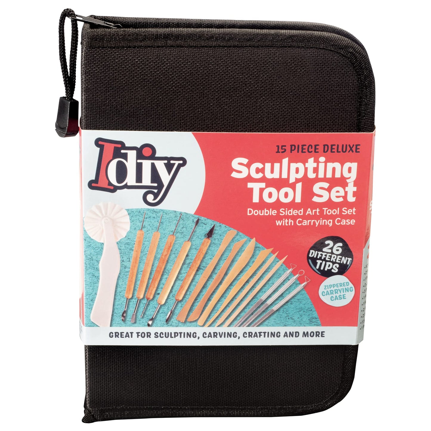Pottery Tool Starter Kit- 15-Piece 26-Tool Beginner's Clay Ceramics Modeling Carving Sculpting Set- Arts & Crafts School Project, w Carrying Case, Birthday Gift for Kids, Gift Set for Artists