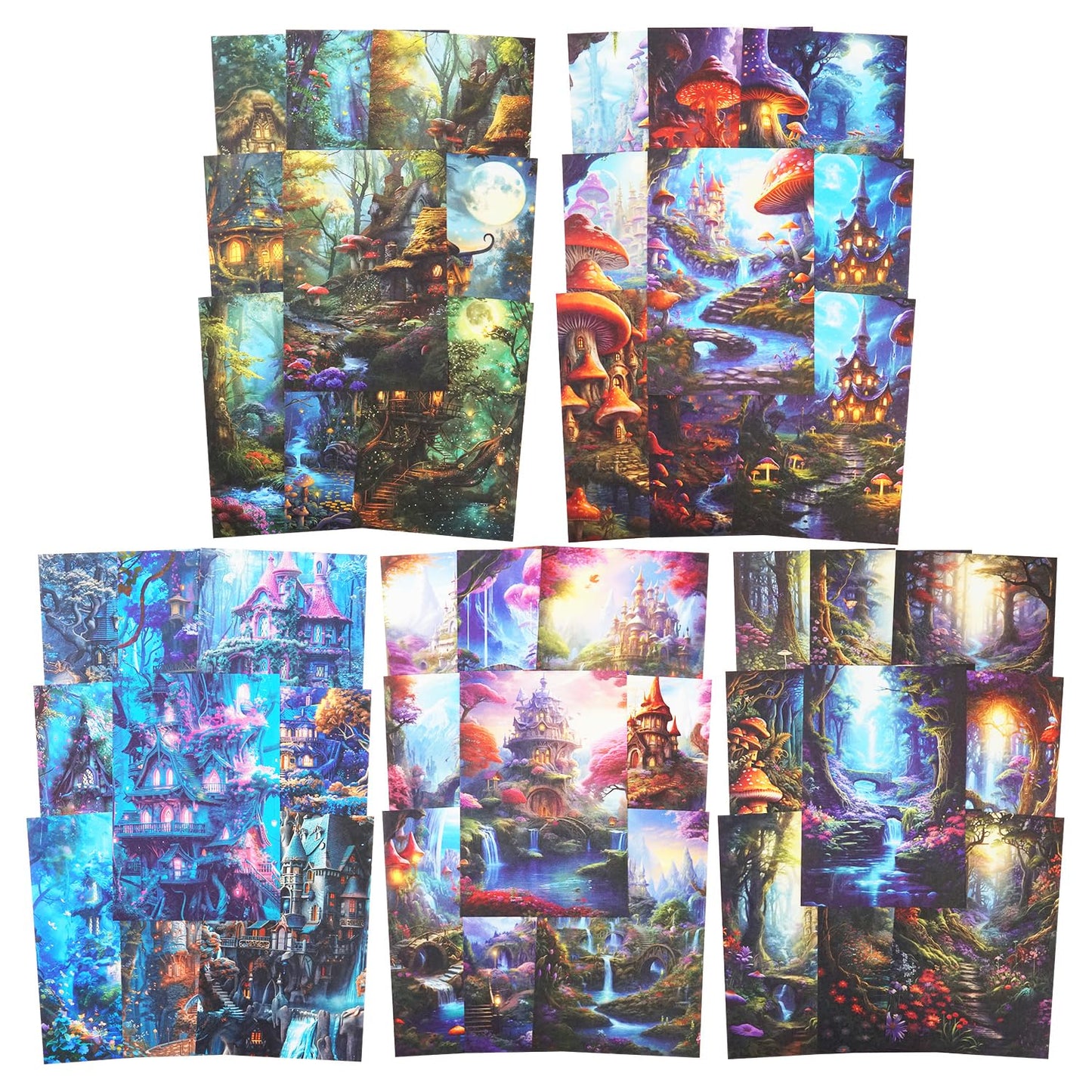 AuriicLeaf Fantasy Territory Scrapbook Paper Set, 150 PCS Mystical Ephemera Pack for Junk Journaling, Scrapbooking, Crafting, DIY Projects, Diaries, and Art Supplies