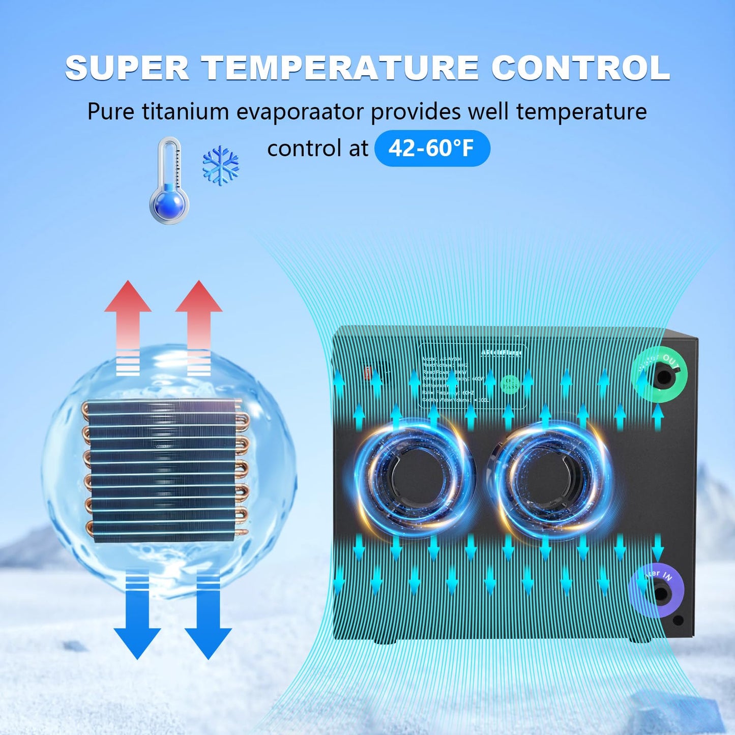 AS ColdPlunge Ice Bath Water Chiller for Cold Plunge Tubs, 1/3 HP Cold Plunge Chiller with Built-in Filter & Pump, Submersible Pump, Insulated Hoses, Ideal for Ice Bath Cold Therapy Recovery 110V