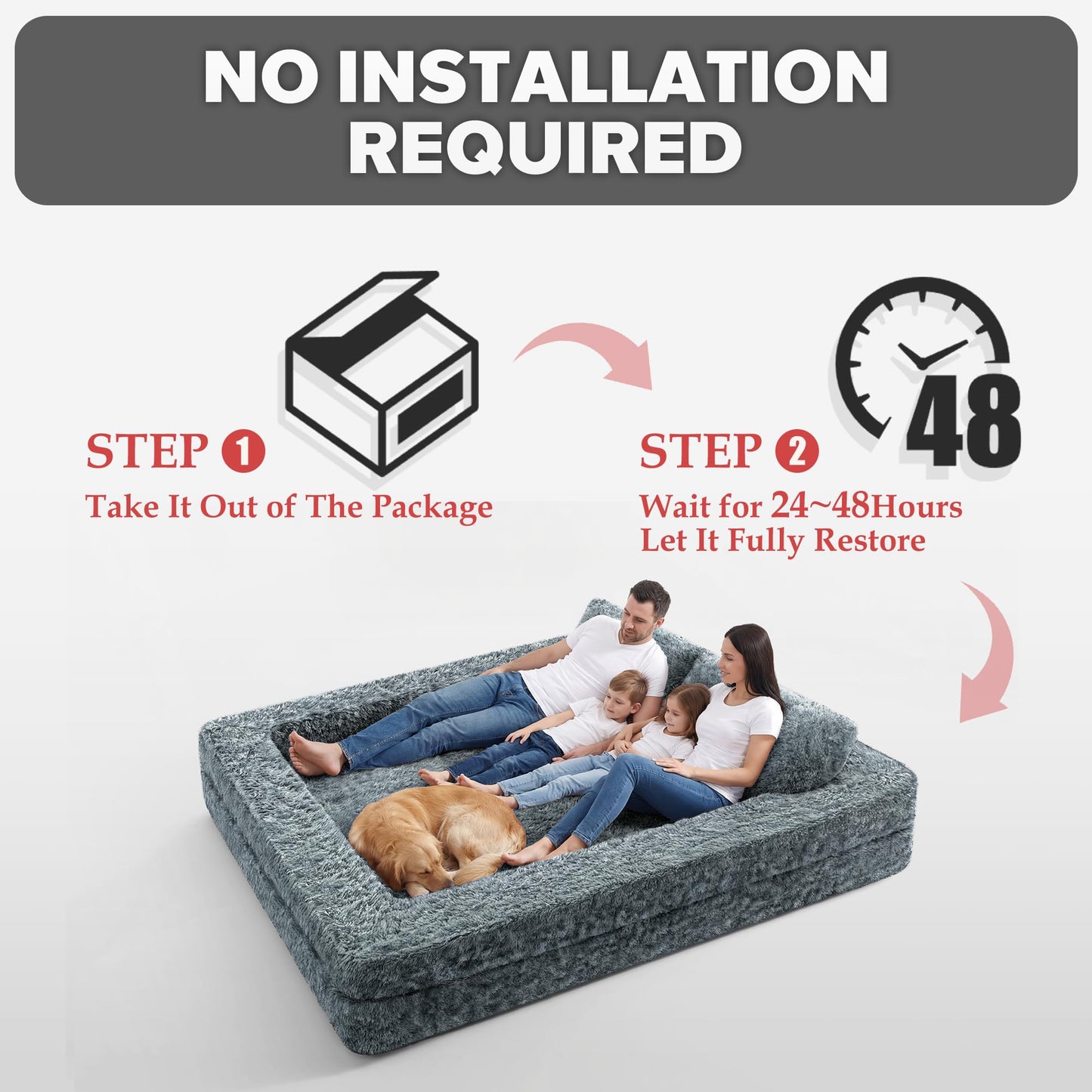 HABUTWAY Convertible Sofa Bed, 3-in-1 Futon Sofa Bed with Pillow, Foldable Pull Out Floor Sofa Bed with Removable Cover, Plush Boneless Couch for Living Room/Bedroom/Dorm