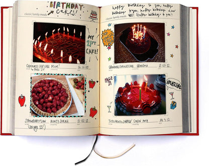 Suck UK My Family Cookbook | Blank Recipe Book to Write Your Own Recipes | Red Family Recipe Book