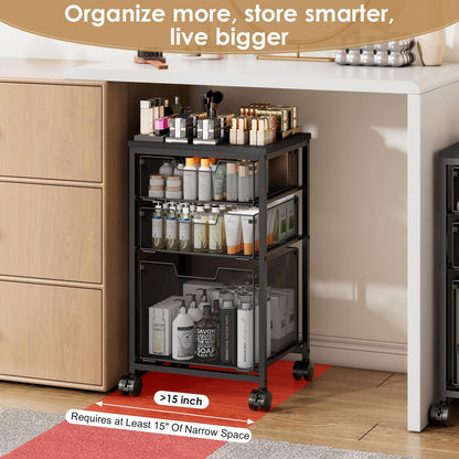 Sbanmao Rolling Storage Cart with 1L+2S Drawers, Mobile File Cabinet, Hanging File Folder Organizer, Printer Stand Utility Cart Filing Cabinet, Craft Art Organizer Cart for Classroom, Office, Home