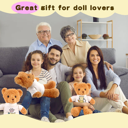 20 Pcs Stuffed Animal Toy White Clothing Sublimation Blank Bear Clothes Include 10 Teddy Bear Blank Hoodie 10 Teddy Bear White Shirt for 15 Inch Stuffed Bears Dolls DIY (Color Style 1)