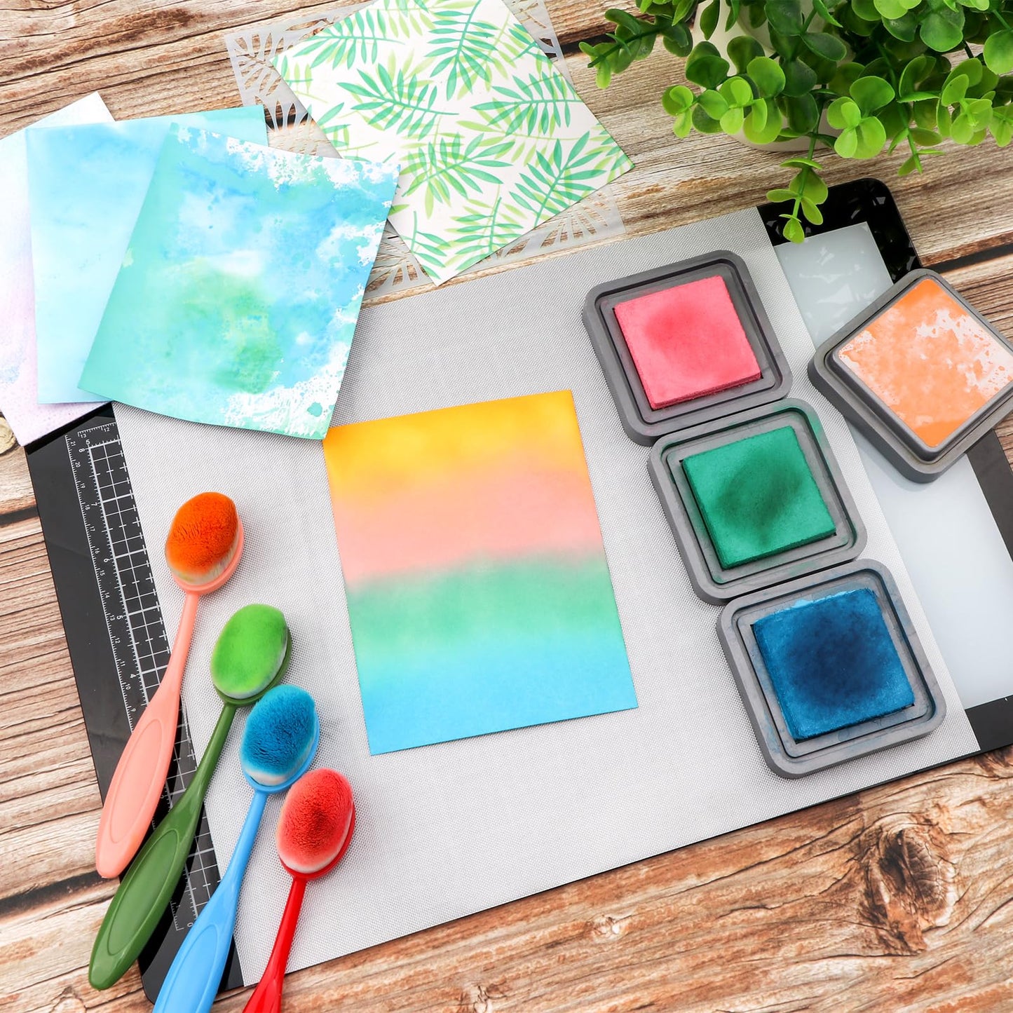 39.4 x 19.7inch Silicone Mats for Crafts Translucent Cuttable Large Media Grip Mat Heat Resistant Non-Slip Craft Mat for Ink Blending Stamping Stenciling Jewelry, Epoxy Resin,Glitter Slime, DIY Sheet