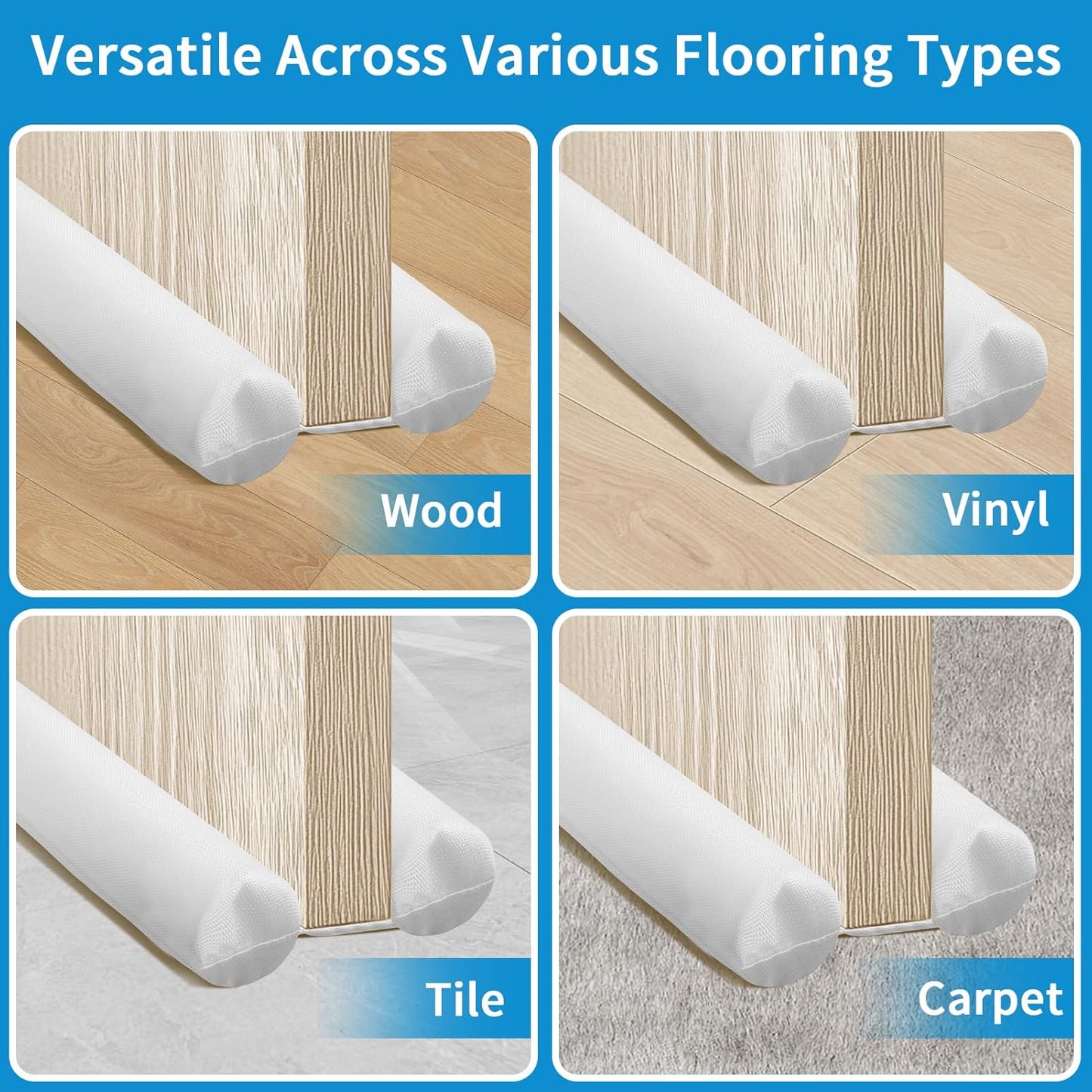 30"-36" Neween Large Door Draft Stopper for Bottom Door Sweep Weather Stripping Noise Blocker Window Breeze Blocker