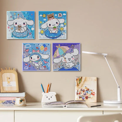 CYNART 4 Pack Diamond Art Kits for Kids, Diamond Art Painting Kits Ages 4-8-12, Gem Art for Kids Package for Gift and Home Wall Decor(6x6inch)