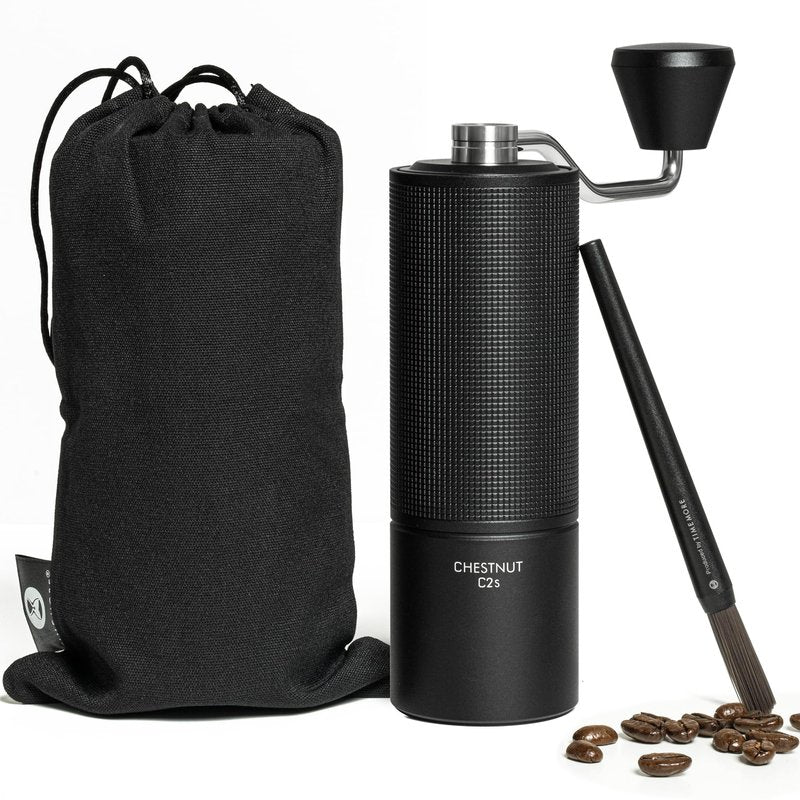 TIMEMORE Chestnut C2S Manual Coffee Grinder with Internal Adjustable Grind Setting, Capacity 20g Hand Coffee Grinder with Stainless Steel Conical Burr, for Espresso to French Press, Black
