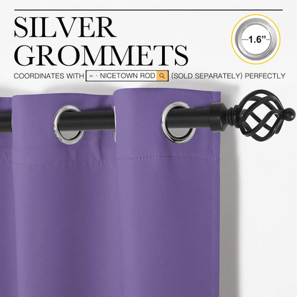 NICETOWN Blackout Curtains - Lilac Purple, 102" Long x 55" Wide, 2 Pieces | Sound Reducing, Heat & Cold Blocking Panels for Modern Decor