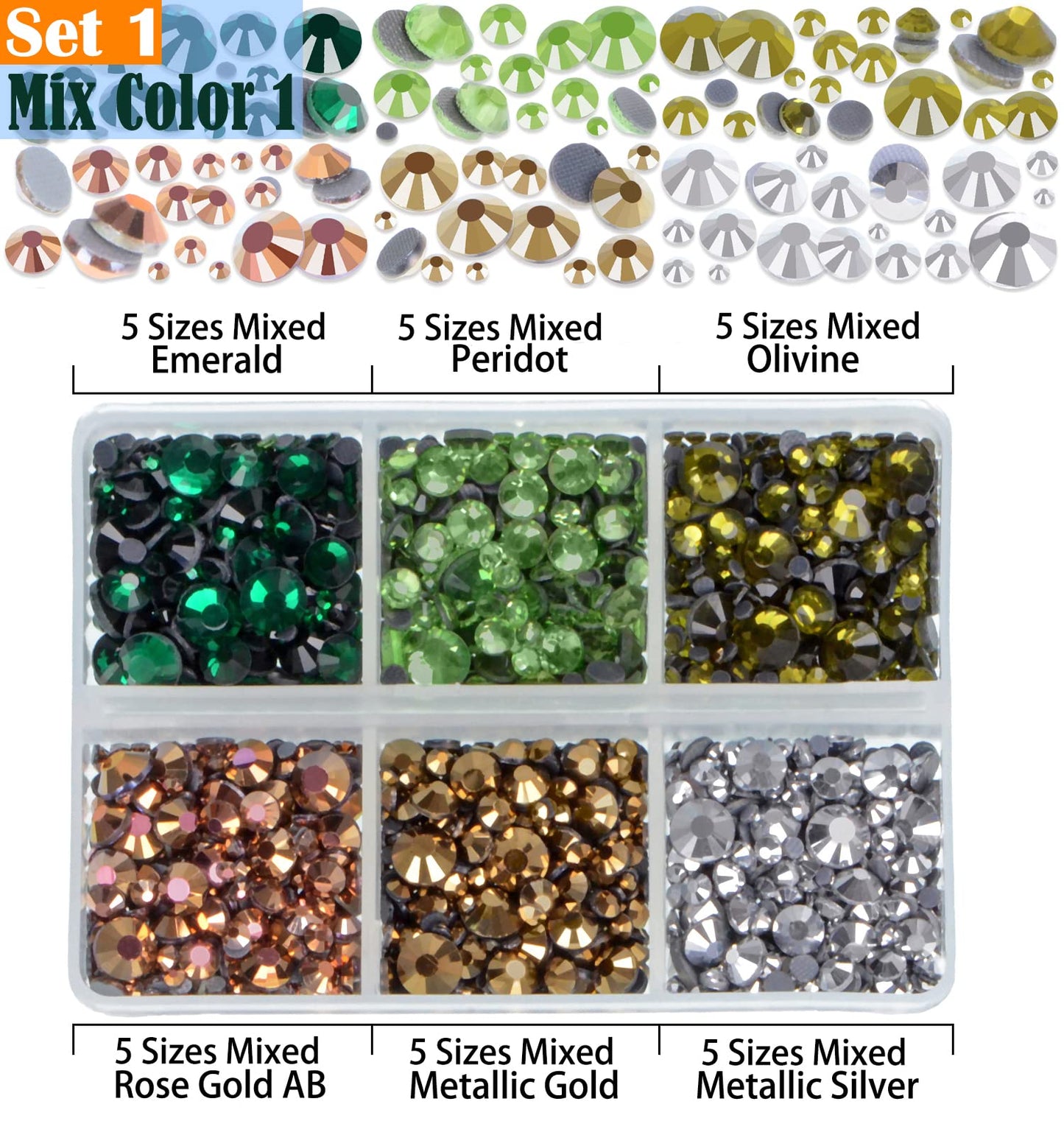 LPBeads 10000pcs Hotfix Rhinestones Flatback Glass Crystal 24 Mixed Color Rhinestone with Tweezers and Picking Pen for Crafts Clothes Nail Art