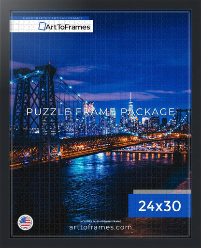 24x30 INCH/61x76.2 CM 1000 1.25 Inch (PuzzleFRBW26079-24x30) ArtToFrames Black Frame for Piece Puzzles.This Custom MDF