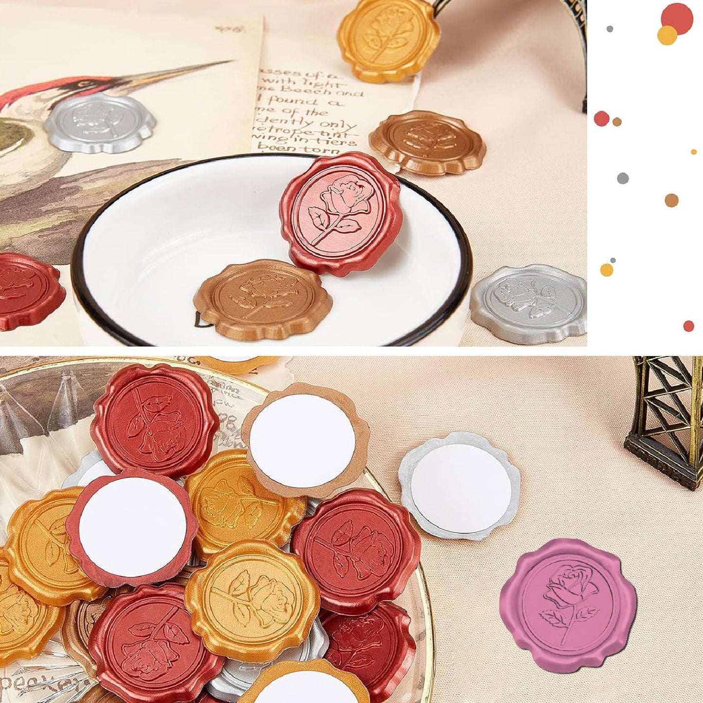 CRASPIRE 50pcs 1 Box Butterfly Wax Seal Stickers Silver Wedding Invitation Envelope Sealing Stickers Decoration Stickers Adhesive Envelope Decor for Christmas Gift Birthday Party Craft Scrapbook DIY