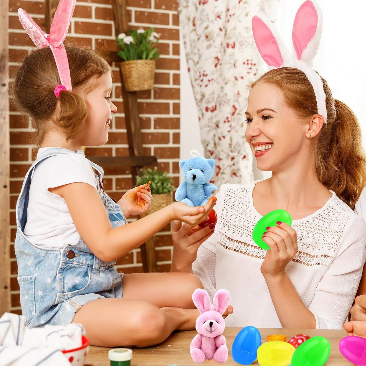 BCUEIDO 12pcs Prefilled Easter Eggs with Stuffed Plush Animal Toys for Basket Stuffers, Easter Favors, Easter Hunt