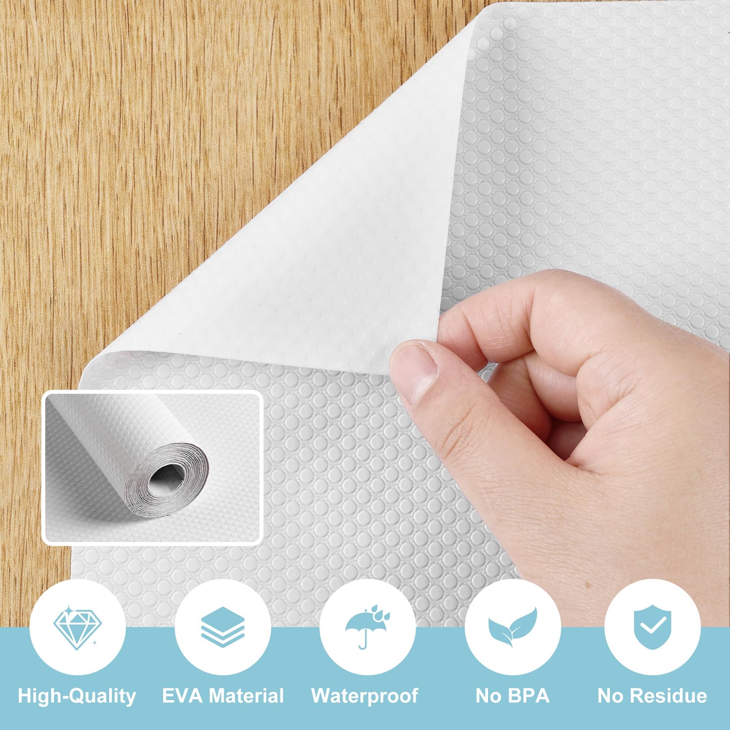 PABUSIOR White Self-Adhesive Drawer Liner: 11.8 Inch x 10 FT Kitchen Cabinet Paper - Easy to Cut Waterproof Shelf Liner for Narrow Pantry Shelves