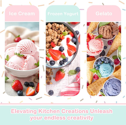 4.5-5Qt 5-6Qt 2-Quart Frozen GLINK Ice Cream Maker Attachment for KitchenAid Stand Mixer, Compatible with Kitchenaid
