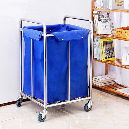 Beauty Salon Cart Trolley Square Laundry Sorter Cart with Handle Commercial Rolling Laundry Sorter Cart Blue Heavy Duty Canvas Hamper for Hotel Trolleys