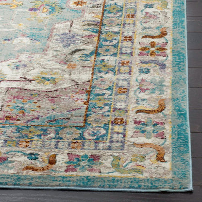 SAFAVIEH Aria Collection Runner Rug - 2' x 6', Green & Creme, Oriental Medallion Distressed Design, Non-Shedding & Easy Care, Ideal for High Traffic Areas in Living Room, Bedroom (ARA160G)
