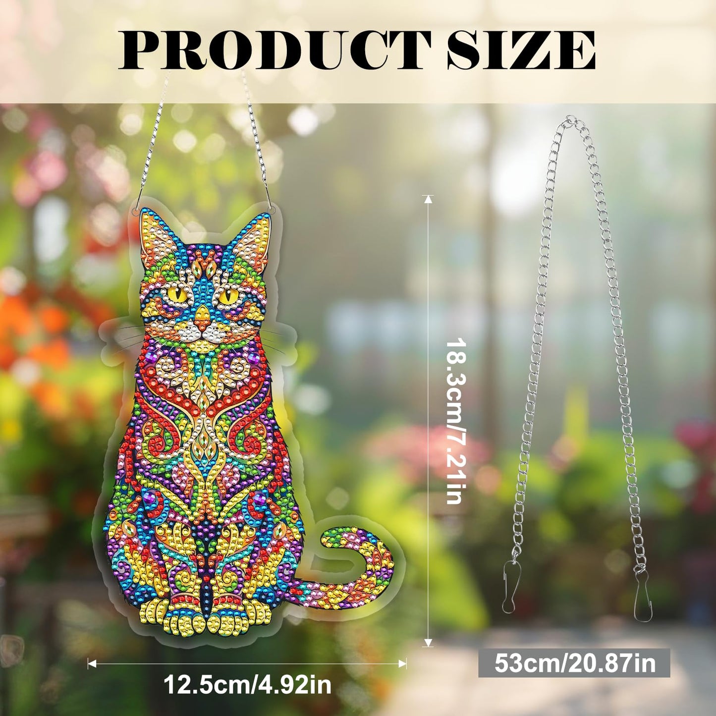 Mzoyell 5D Hanging Art Painting Kits for Adults, Cat Special Shape Diamond Art Kits, Crystal Rhinestones Diamond Art Painting, Home Wall Decoration