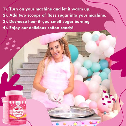 Under the Sun Products (2 Pack, 3 lb (3 Pack 3 lb Cotton Candy Floss Sugar Pink Vanilla & Blue Raspberry Each) |