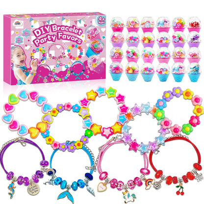 ZMLM 24 Pack Charm Bracelet Making Kit for Girls 4-12, Jewelry Making Kit, Friendship Bracelet Kit, Birthday Party Favors, Goodie Bag Stuffers, Arts Crafts for Kids, Classroom Prizes, Return Gifts