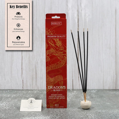 Hosley Dragon Blood Fragrance Incense Stick, Infused with Essential Oils for Long-Lasting Aromatherapy Bliss