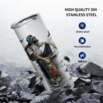AGH 10pcs 20oz Sublimation Tumblers Bulk With Flat Edge, 20 oz Sublimation Tumbler Blank, Skinny Straight Stainless Steel Blanks Cups with Individual Box, Plastic Straw for Coffee, Drinks, DIY, Crafte