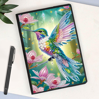 JISHSHAY Diamond Art Notebook Journal Diamond Painting Note Book Gem Art Sketchbook Gem Painting Blank Notebook Mosaic Kits for Adults Diary with Special Shape Drills 14.5×21cm/5.7×8.26in Hummingbird