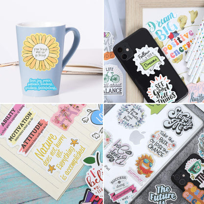 200pcs Motivational Quote Stickers, Inspirational Positive Affirmation Stickers for Women Adults Students Teens, Waterproof Vinyl Decals for Water Bottles Laptop Vision Board Supplies