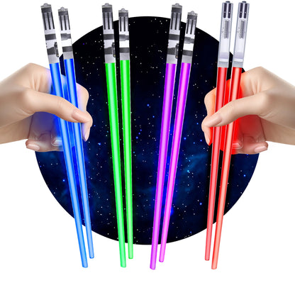 LightSaber Chopsticks Light Up Saber Led (4 Pairs, Red Blue Green Purple)