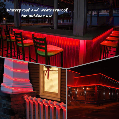 Areful 16ft 360 Red LED Lights, Rope Lights, Flexible and Connectable Strip Lighting, Waterproof for Indoor Outdoor