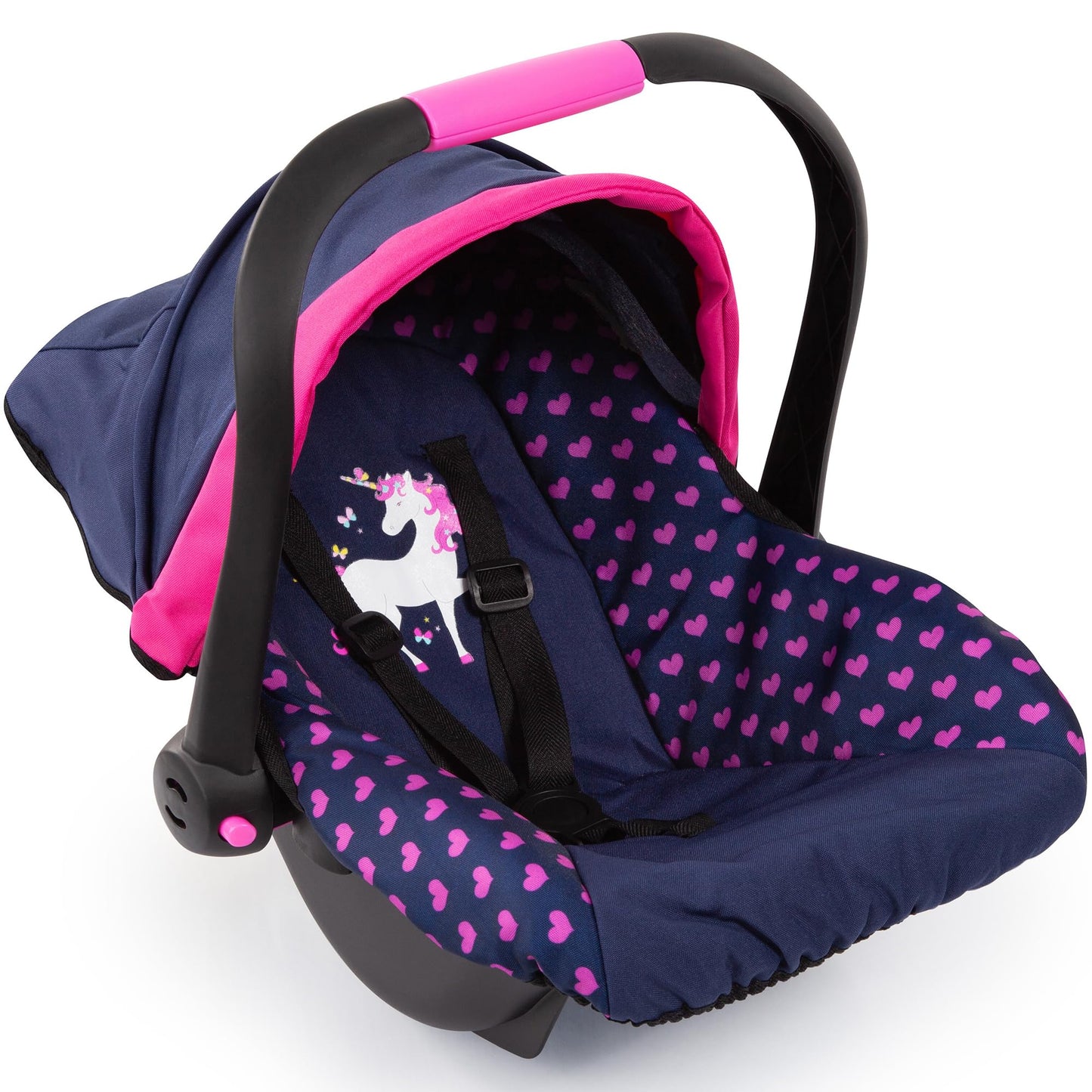Bayer Baby Doll Car Seat with Canopy – Doll Carseat for 18 Inch Dolls with Seat Belt & Handle