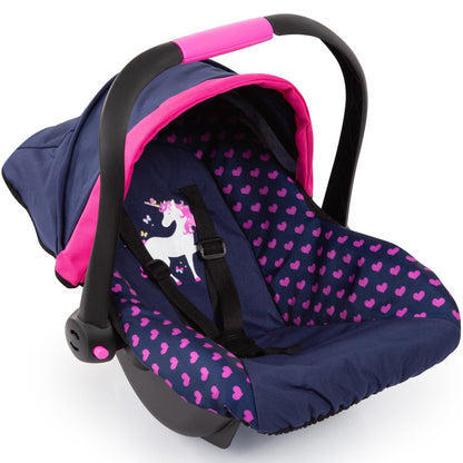 Bayer Baby Doll Car Seat with Canopy – Doll Carseat for 18 Inch Dolls with Seat Belt & Handle