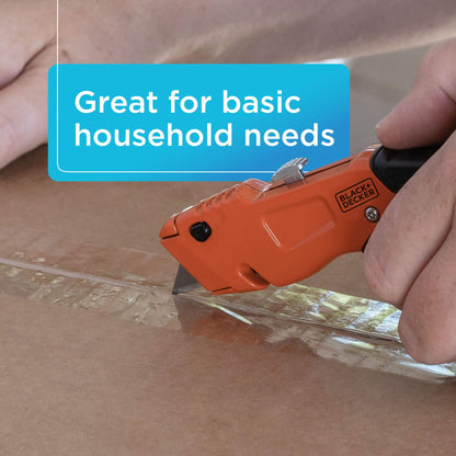 BLACK+DECKER Utility Knife, Retractable, Quick Change Blade, 2-Pack (BDHT1039495APB)