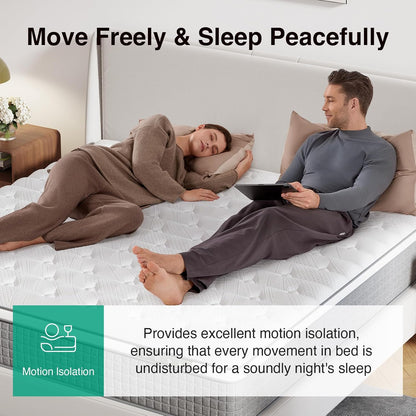 Novilla King Size Mattress - 10 Inch Hybrid Design with Gel Memory Foam & Cool-Touch Cover for Deep Sleep