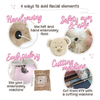 kullaloo Memory Bear Sewing Pattern – Stuffed Teddy Bear Plush Toy with Removable Collar, Shirt & Jacket | Memorial Bear Template with QR Video Tutorials, PES & SVG Files | Designed in Canada