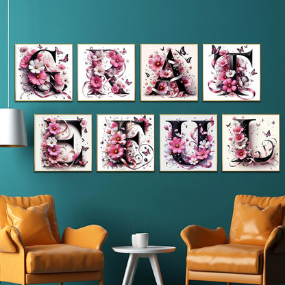 JATOK Alphabet Diamond Art Kits for Adults, Personalized Diamond Painting for Beginners Full Round Drill 5D DIY Gem Pictures, Custom Your own Symbols Home Wall Decor 11.8x11.8in/30x30cm, A