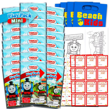 Thomas the Train Valentine's Day Classroom Gift Exchange Bundle - 24 Thomas and Friends Mini Coloring Activity Books for School Valentines Cards, Stickers | Valentines Kids Party Favors