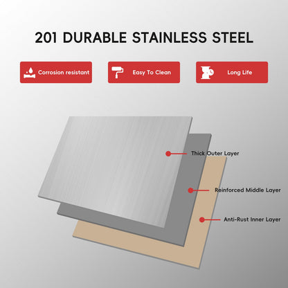 EliteEdge Commercial Stainless Steel Prep Table with Adjustable Shelves and Side Hooks, 36" X 24" Heavy Duty Workstation for Restaurant, Kitchen, or Workshop