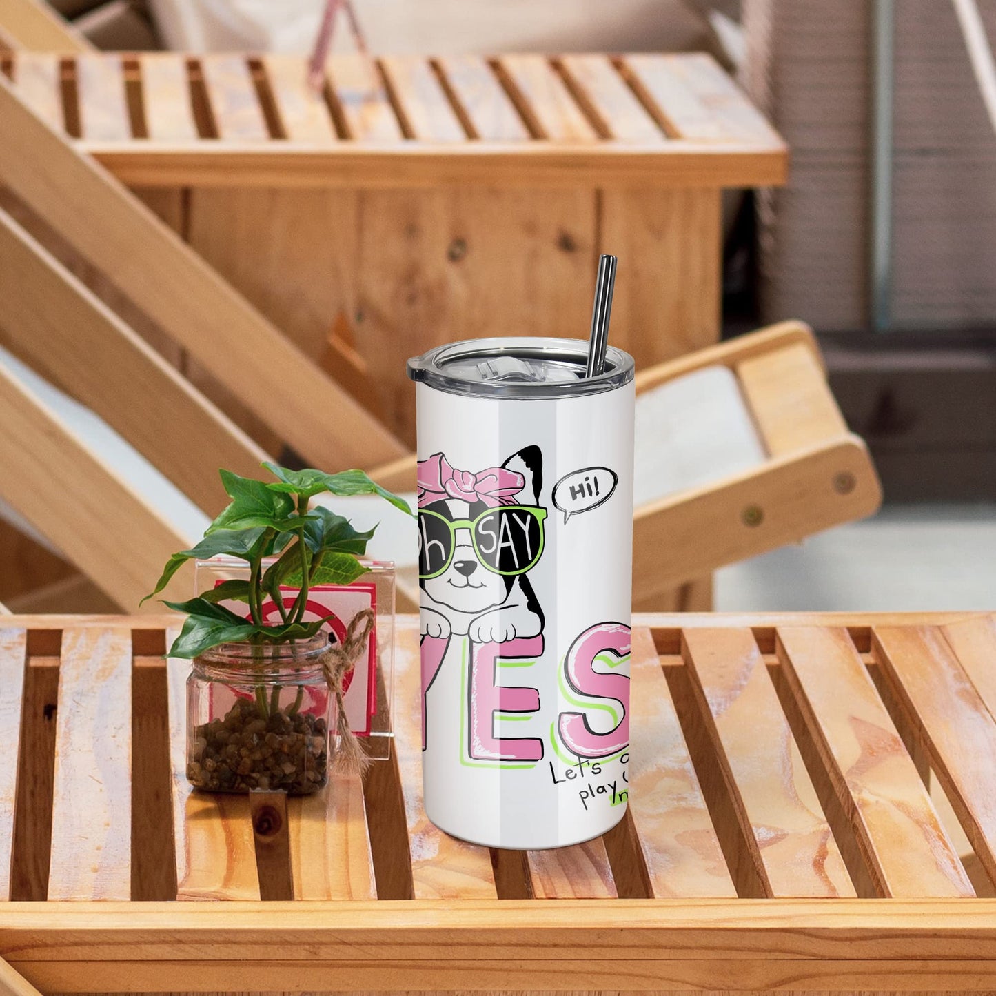 AGH 6 Pack 22 oz White Sublimation Tumblers with Metal Straw, Stainless Steel Double Wall Insulated Straight Fatty Cups Blank with Splash Lid