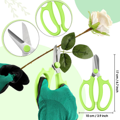 WILLBOND Gardening Gift Set for Women, Mother's Day Floral Arrangement Kit with Pruning Shears, Thorn Remover, Gloves and Floral Tape, Garden Tool Gift Kit for Mom, Wife, Garden Lovers(Green)