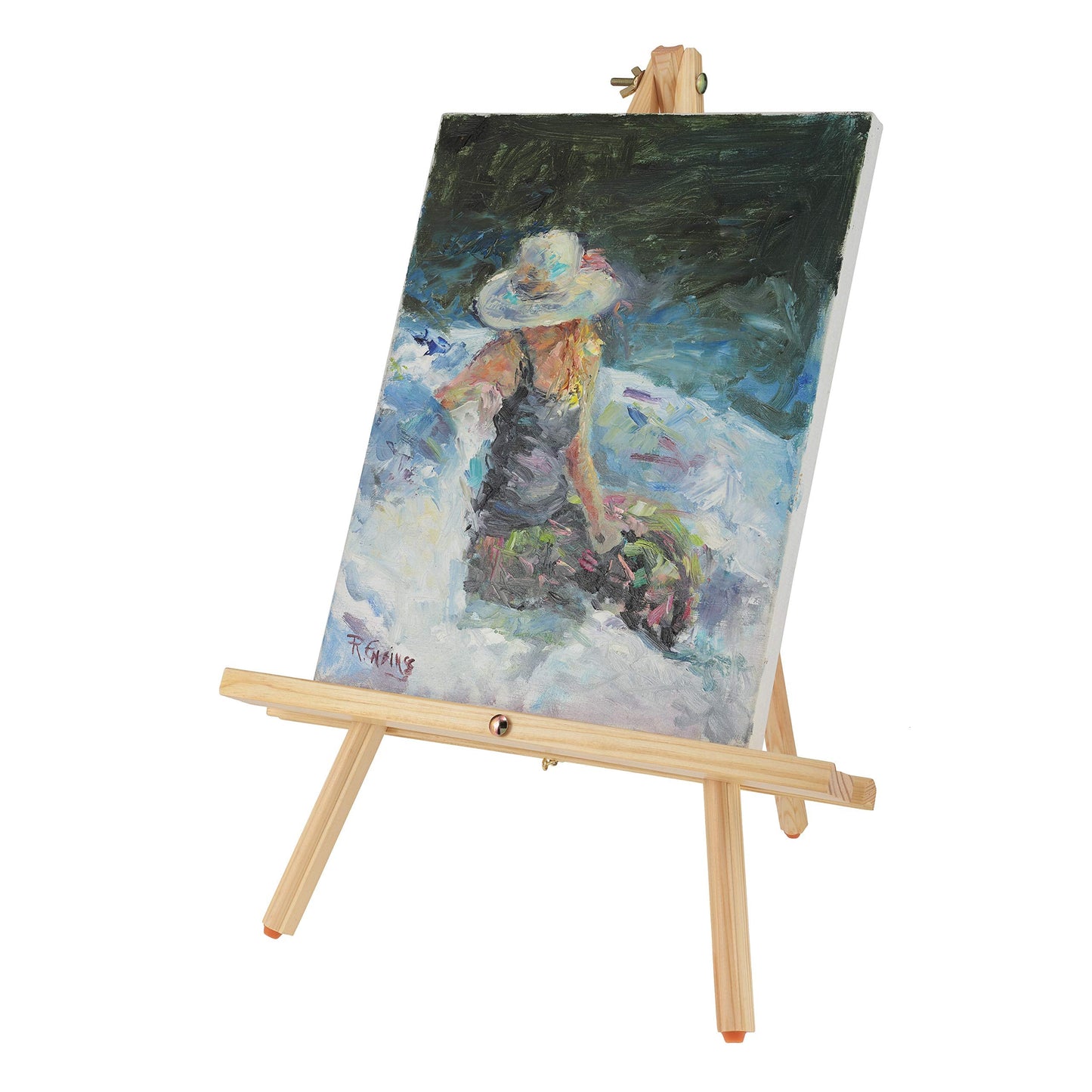 Creative Mark Thrifty Wood Tripod Display Easel Stand for Painting Pack of 12 - Durable Light Weight and Foldable, Perfect Drawing and Painting - White Finish - Ideal for Artist