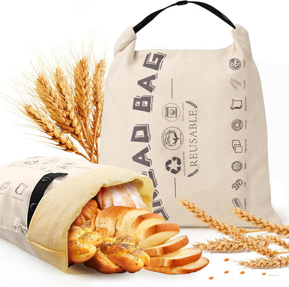 2 Packs Beeswax Bread Bags for Sourdough, Reusable Bread Bags for Homemade Sourdough, Food Grade Cotton Bees Wax Bag