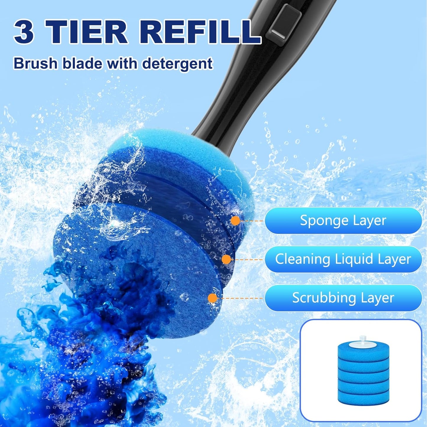 Set Set 5 Electric Toilet Brush and Holder Electric Toilet Bowl Brush Toilet Brush Cleaner with Refills Disposable